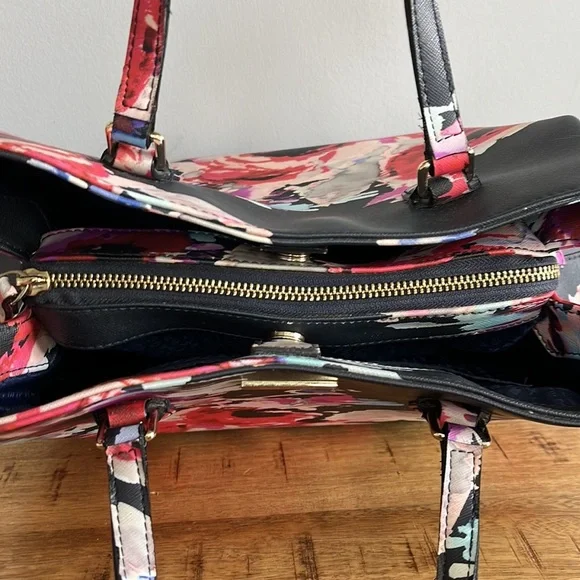 Kate Spade Black and Pink Floral Shoulder Bag - Picture 6 of 16